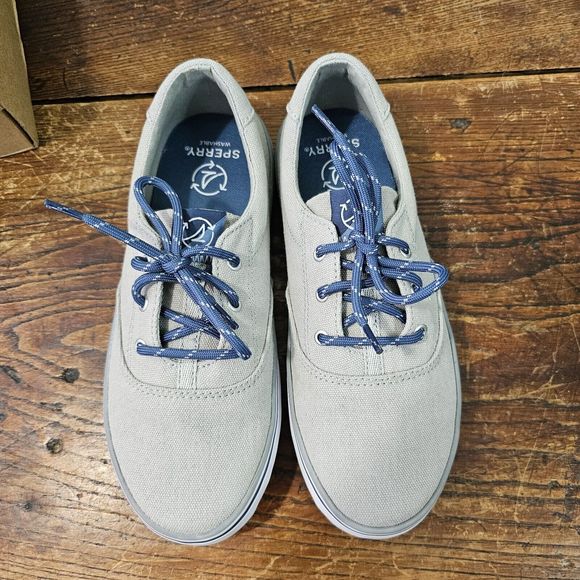 Sperry Top Sider Boys‎ STK266654 Size 3M Gray White Lace Up - Picture 3 of 6